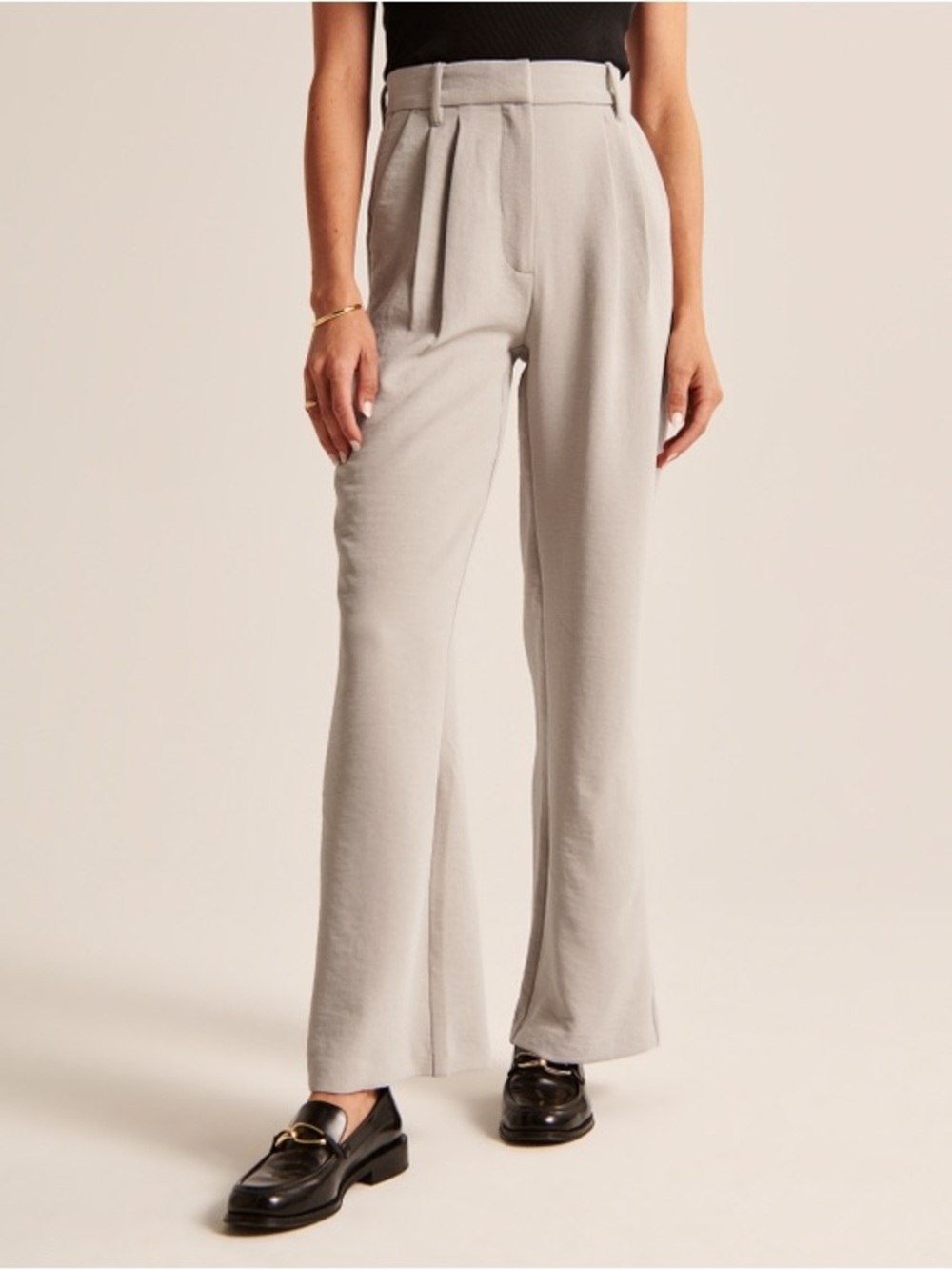 Abercrombie & Fitch Wide-Leg Pants in Light Taupe Size 25/0